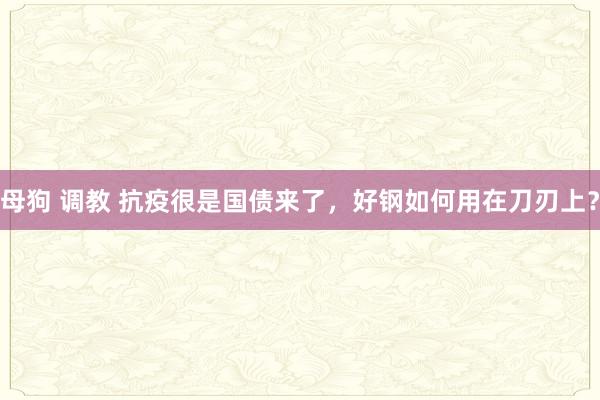 母狗 调教 抗疫很是国债来了，好钢如何用在刀刃上？